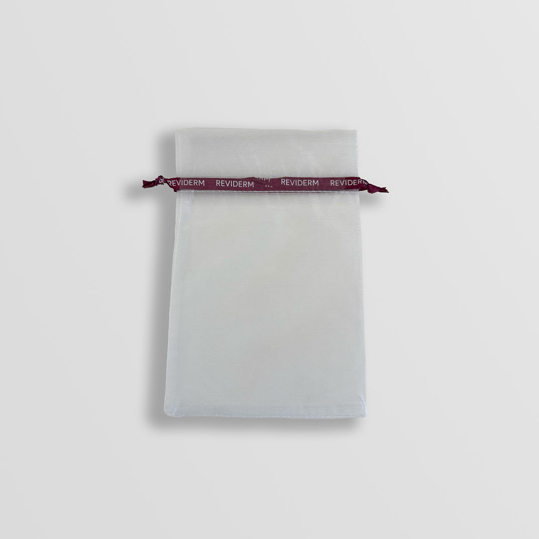 Organzabeutel weiß/berry 15x10 cm