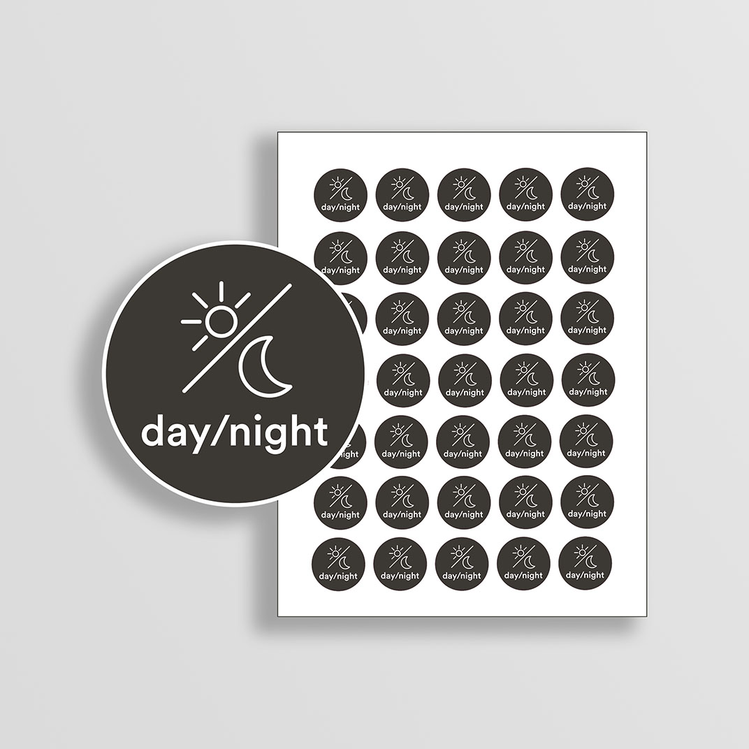 Etiketten day/night, Bogen A5